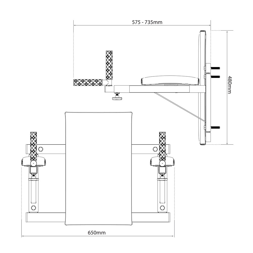 Données techniques - Station de dips à monter au mur