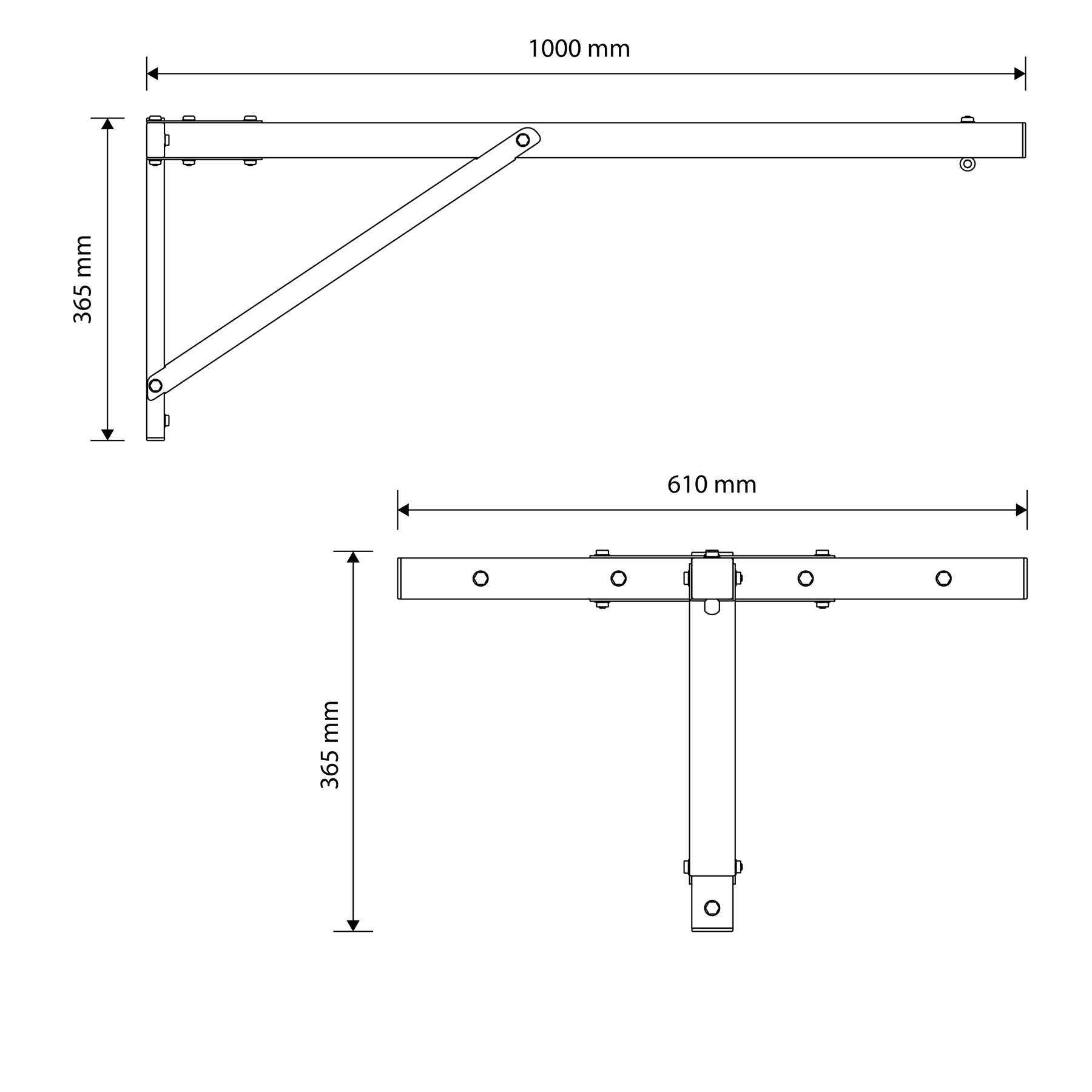 Données techniques - Support mural pour sac de frappe
