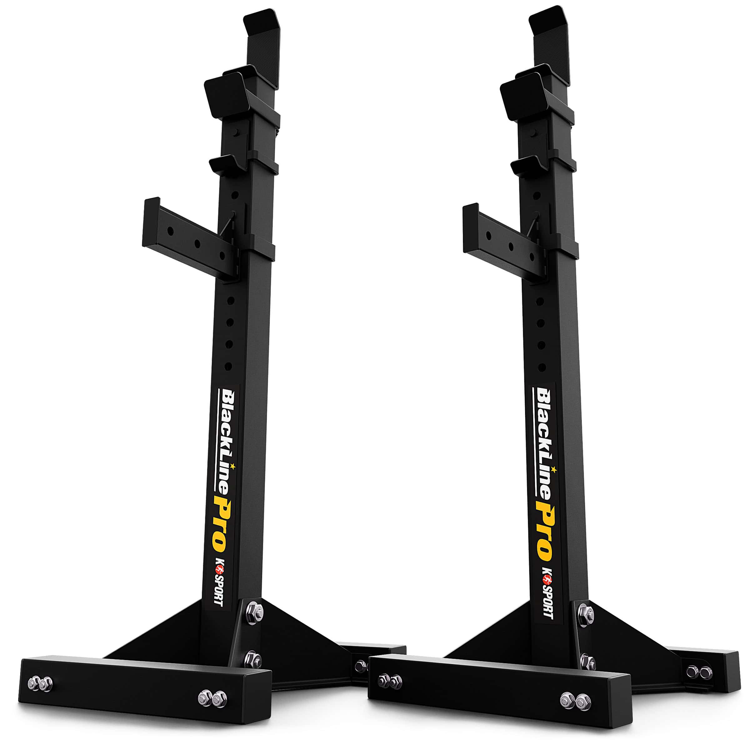 Supporti bilanciere regolabili Black Line Pro – struttura massiccia per squat e panca
