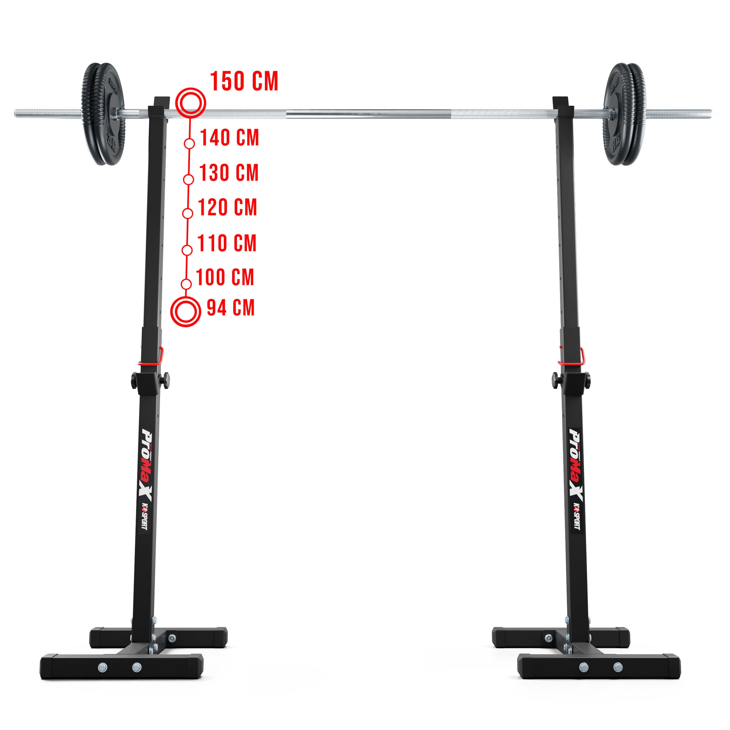 Supports J-Hooks Pour Barre De Musculation – 4 Pièces (Power Rack)
