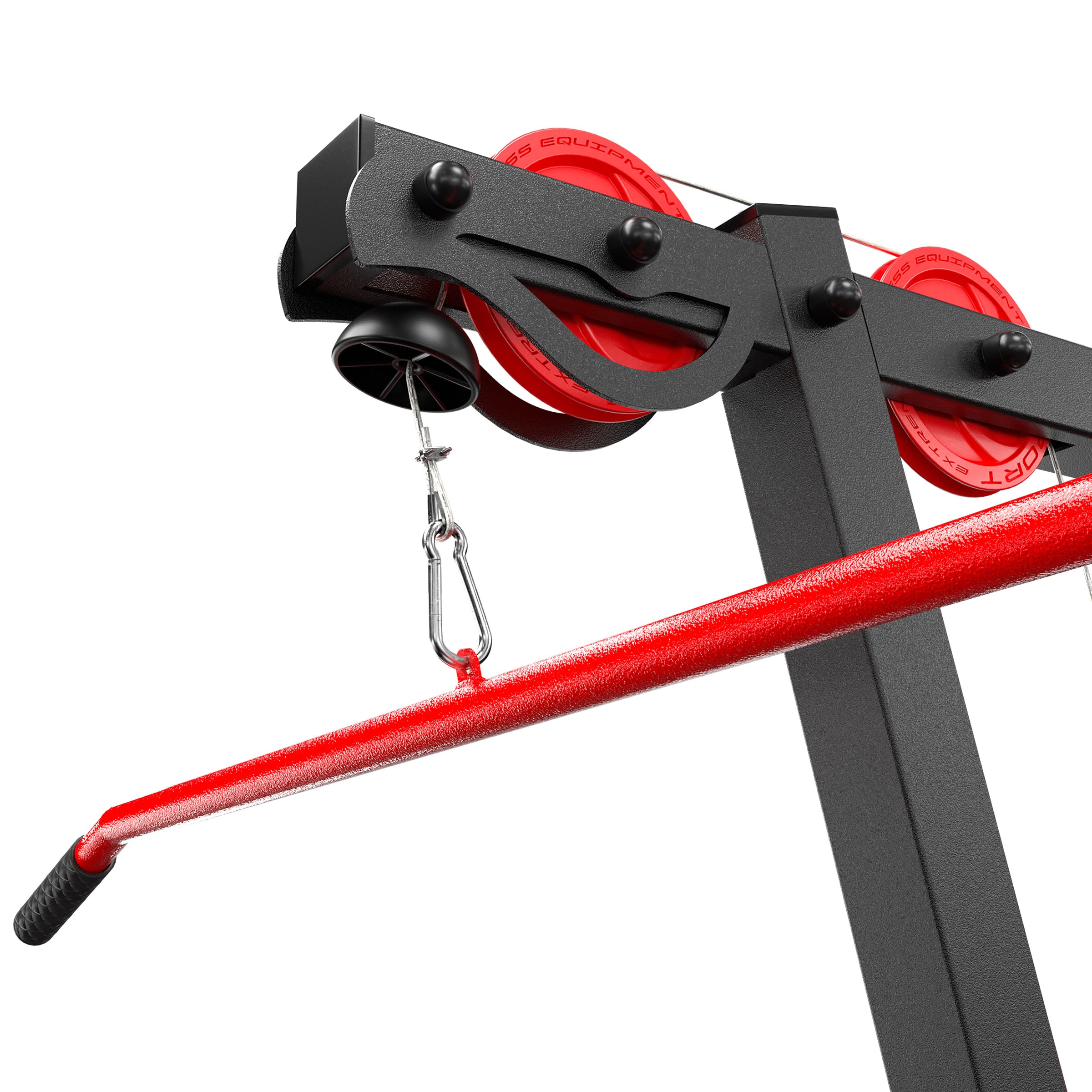 Bovenste katrol en Lat Pulley stang van het K-Sport apparaat, close-up