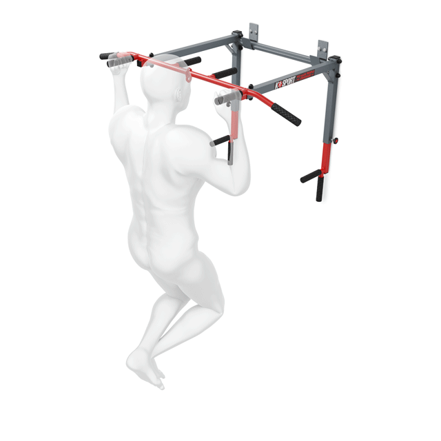 Esercizi Barra Per Trazioni + Stazione Dip Per Montaggio A Muro 2in1