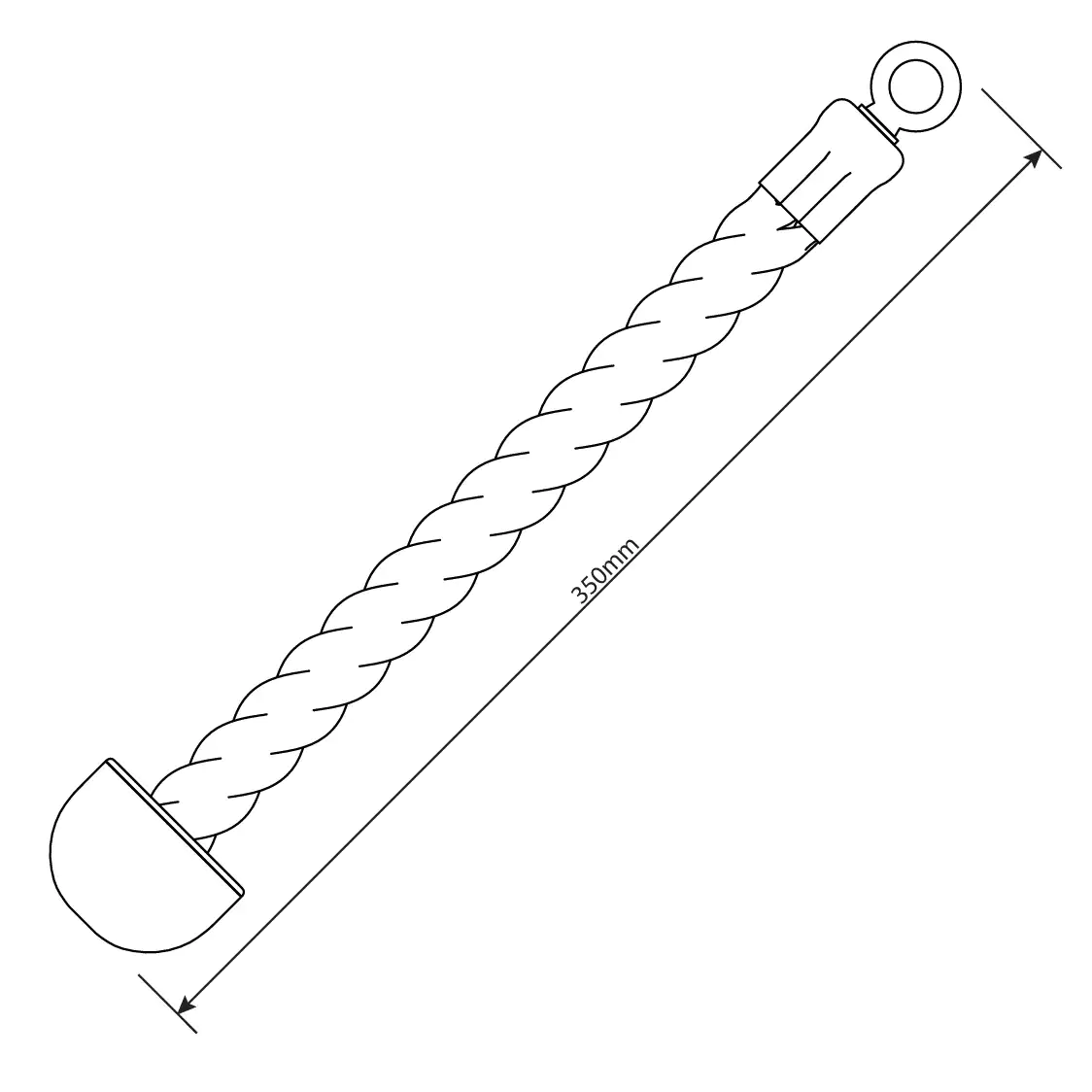 Datos técnicos - Cuerda para tríceps de un agarre para estaciones de fuerza