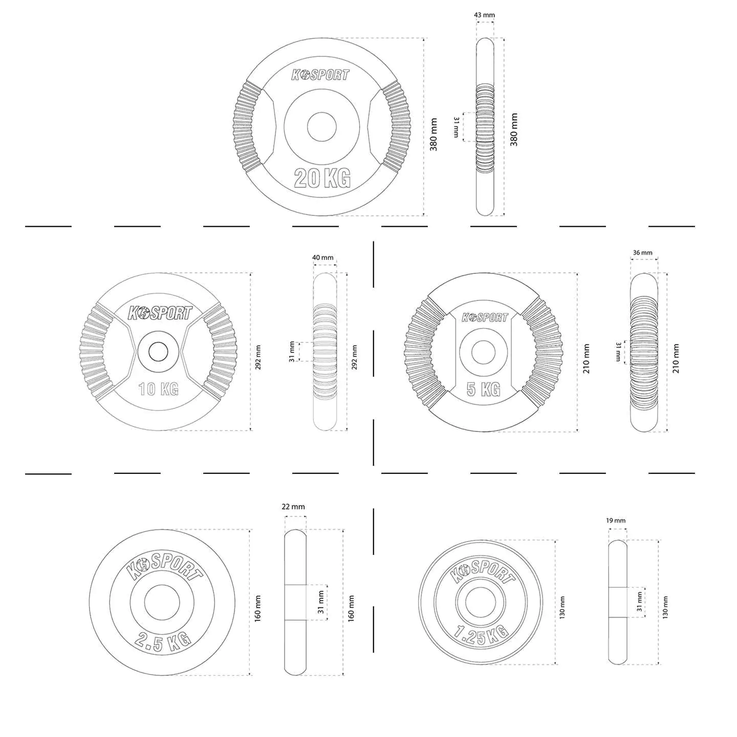 Datos técnicos del Kit de discos