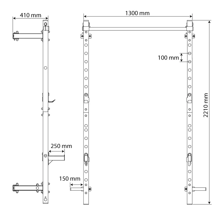 Datos técnicos - Rack de pared plegable