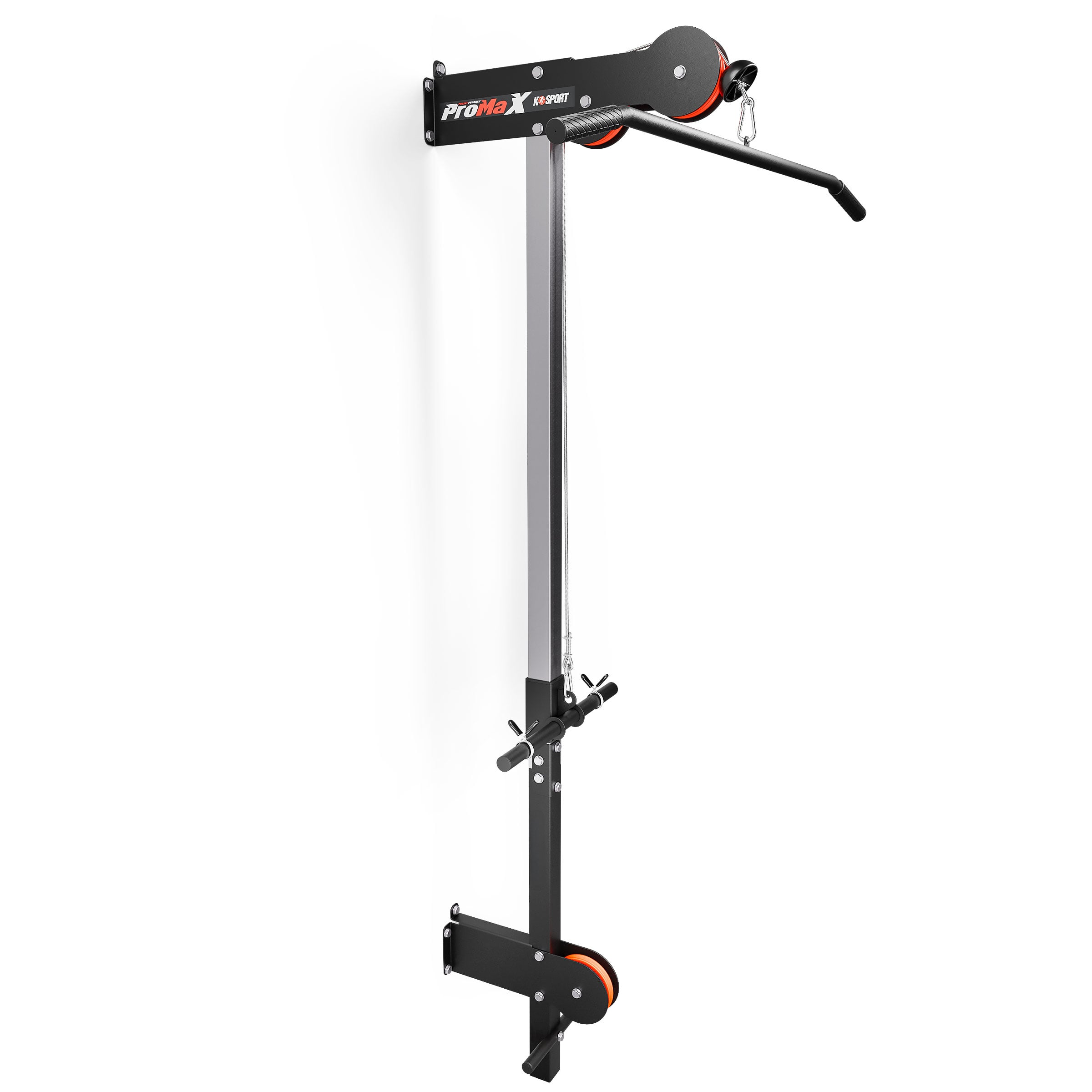 Torre a cavi superiore e inferiore da parete con barra lat per allenamento di forza in home gym