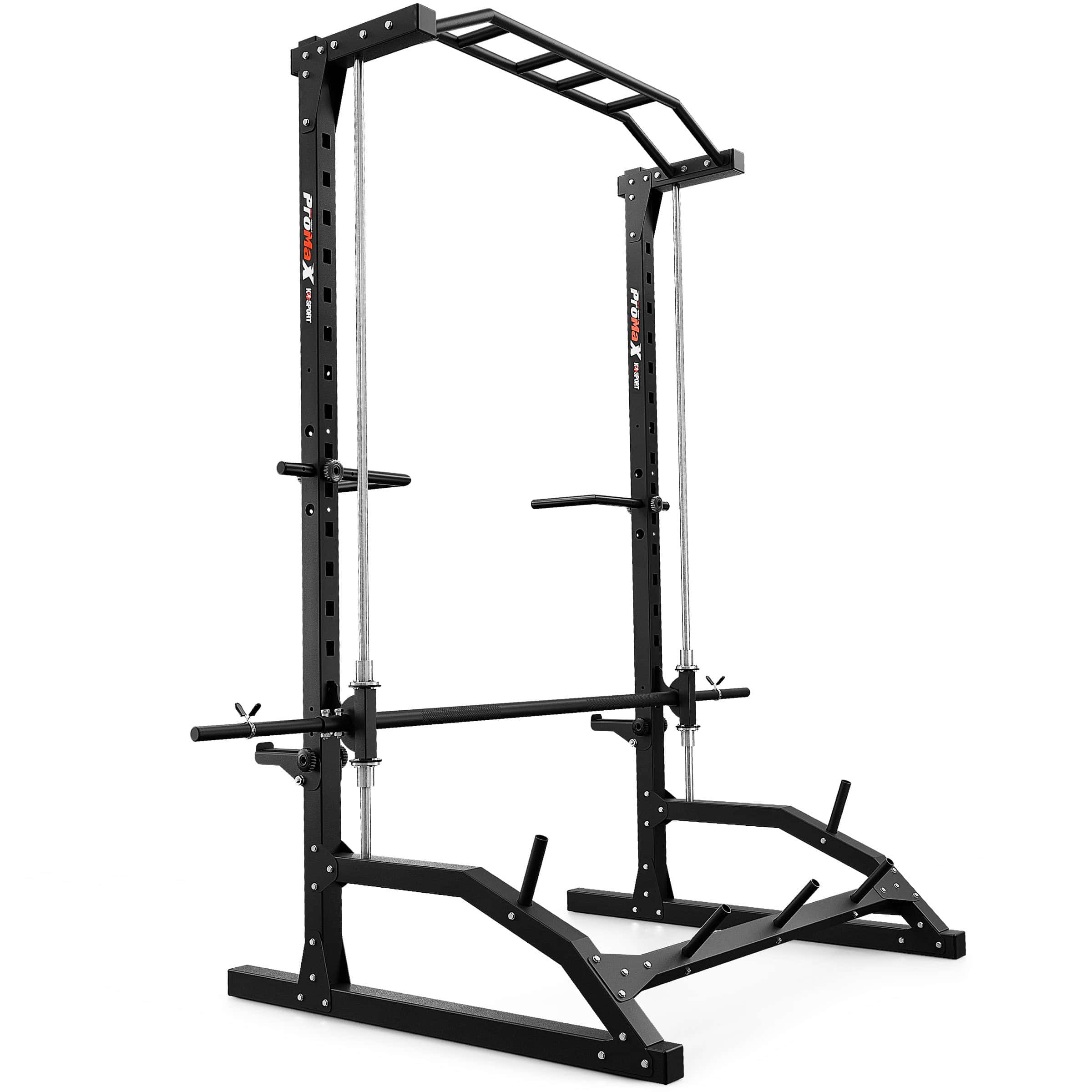 Máquina Smith multipower para gimnasio en casa con barra de dominadas y soporte para discos