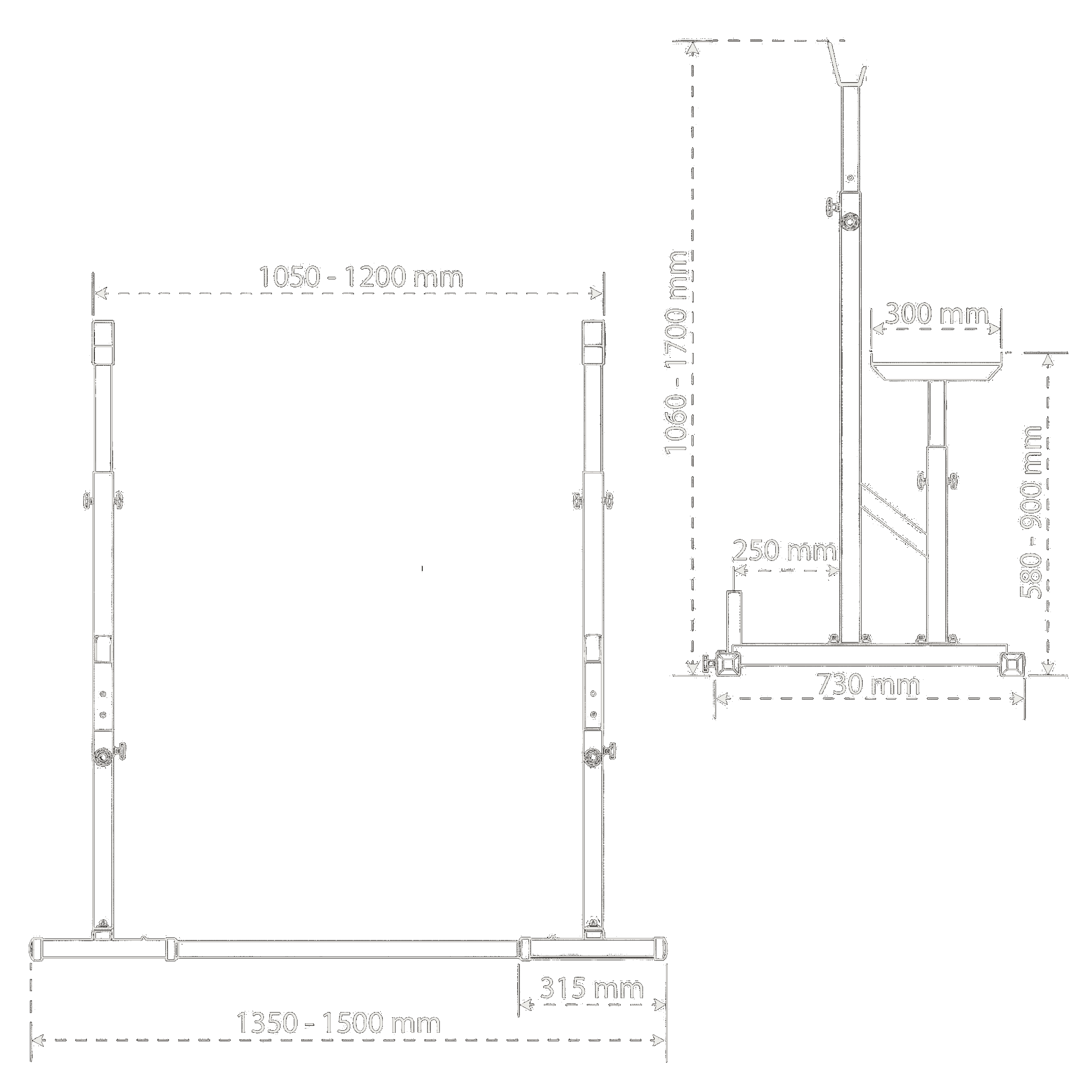 Dati tecnici - Squat Rack multifunzione regolabile