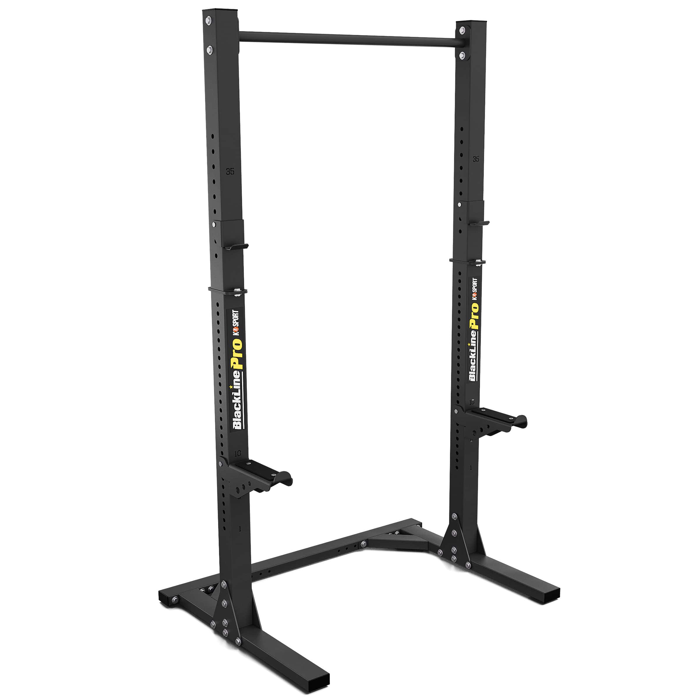 Support de squat Blackline Pro robuste en vue complète pour l’entraînement de force