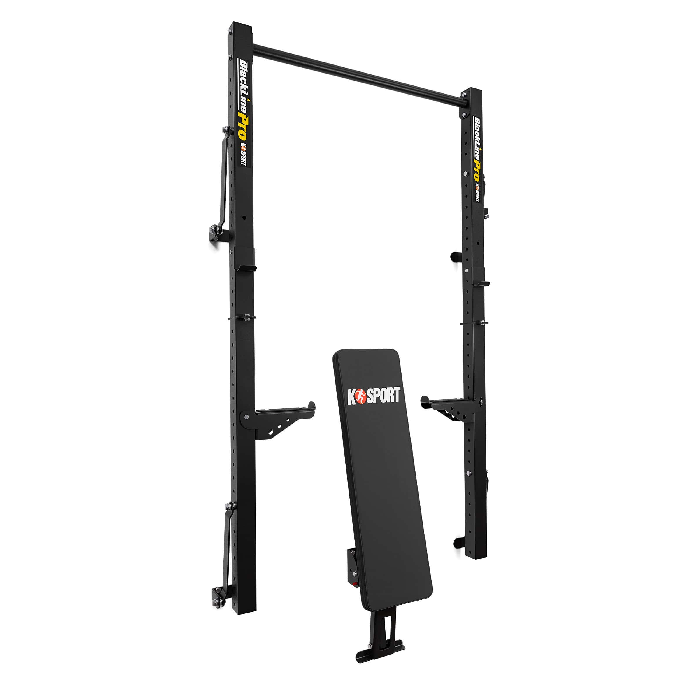 Rack mural avec banc relevé