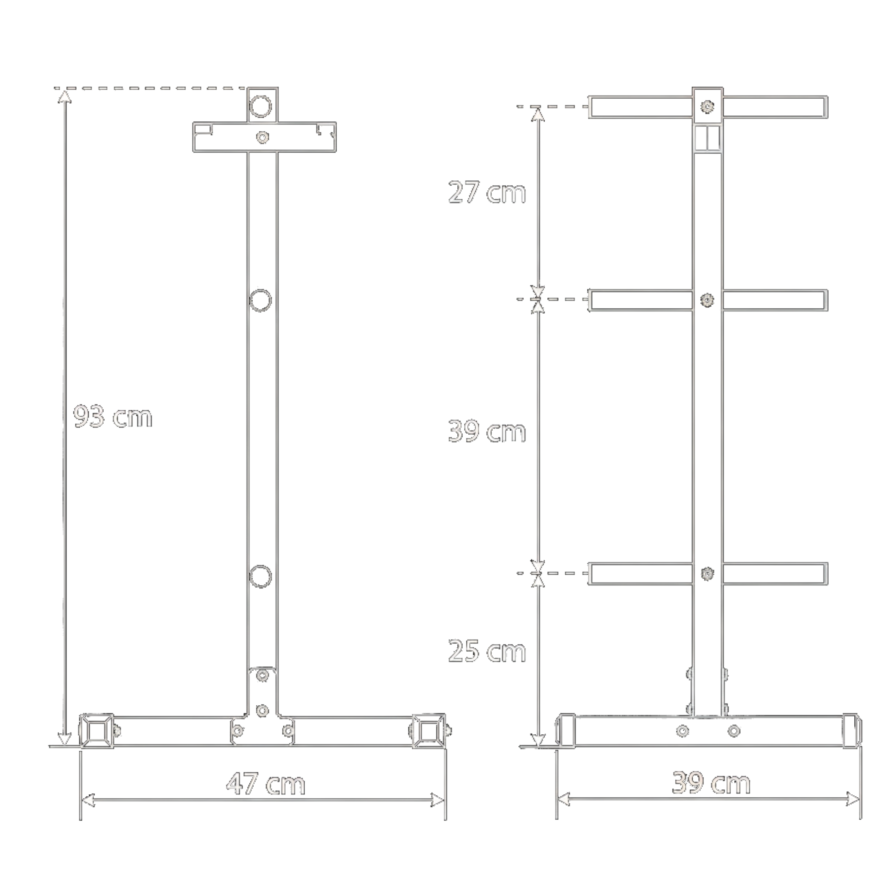 Dati tecnici - Rastrelliera porta dischi verticale