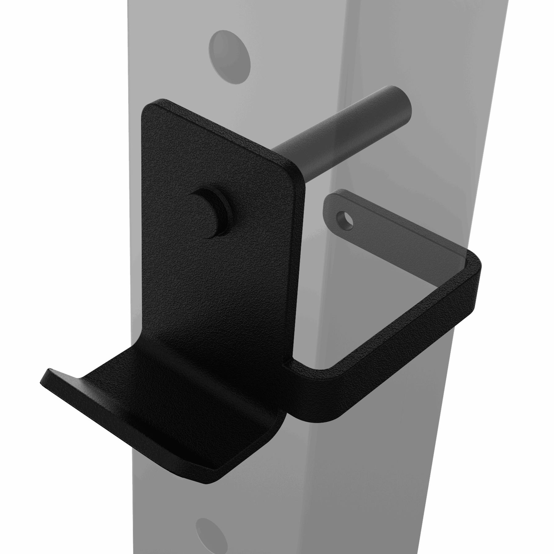 Vista detallada del soporte para barra Black Line Pro montado con fijación lateral