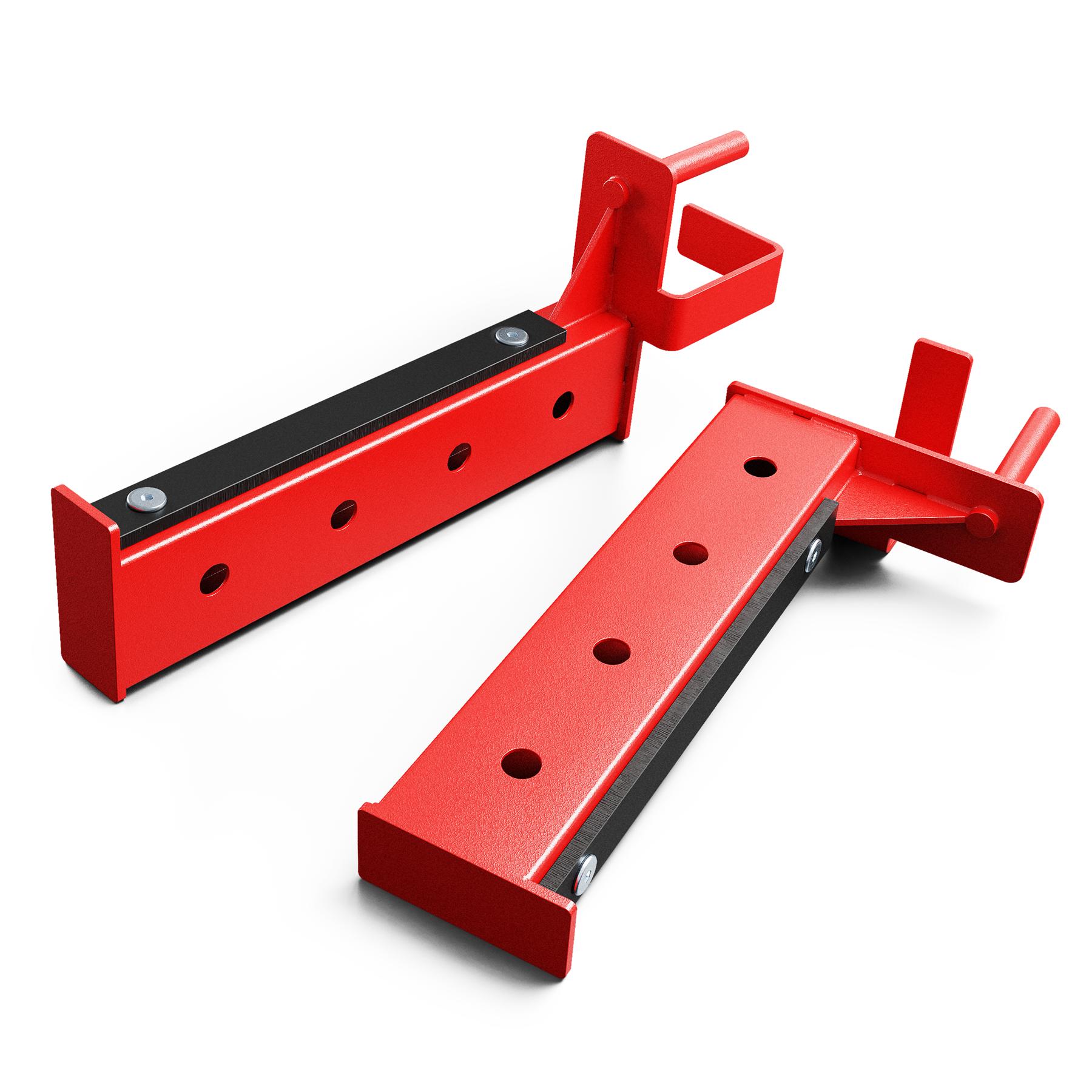 Dos soportes para barra para Power Rack Black Line con protectores plásticos