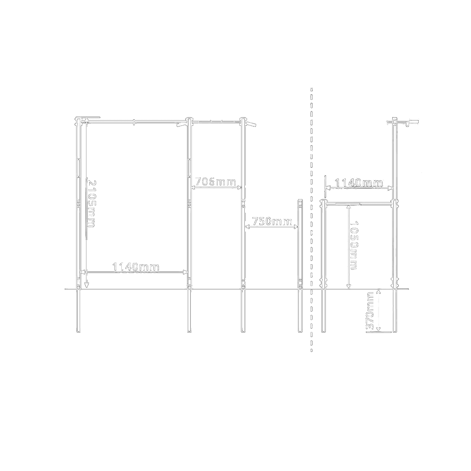Données techniques - Station extérieure avec monkey bar pour tractions