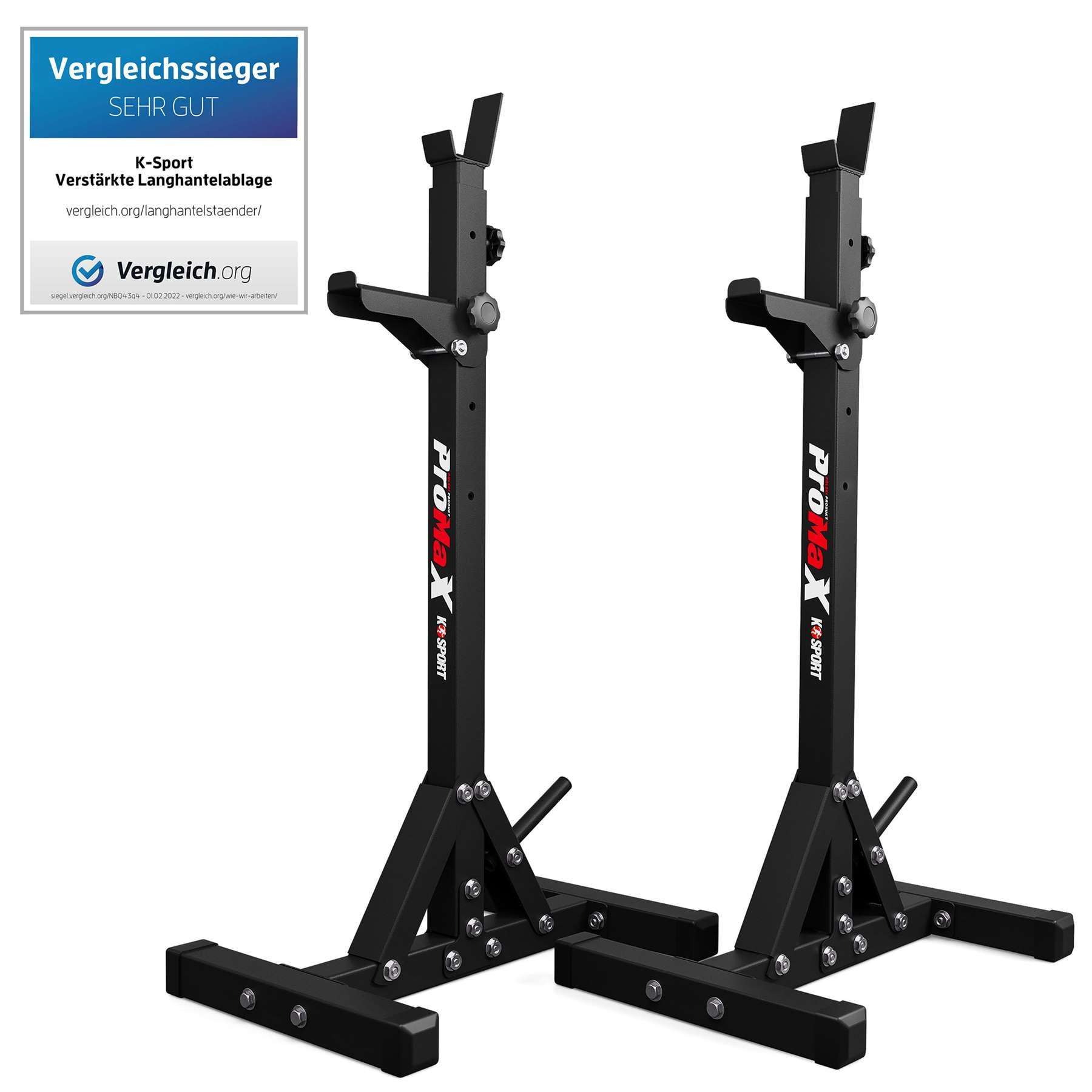 Vergleichssieger K-Sport verstärkte Langhantelablage für sicheres Krafttraining mit hoher Stabilität