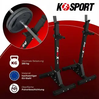 K-Sport Langhantelständer Set mit 250 kg Belastbarkeit aus hochwertigem EU-Stahl mit Pulverbeschichtung