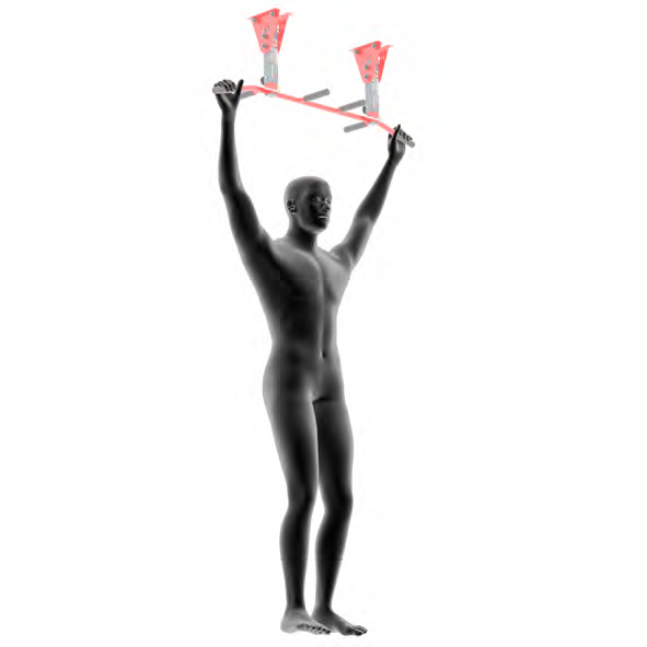 Mannequin sur une barre de traction - Maintien de la position en L-Sit