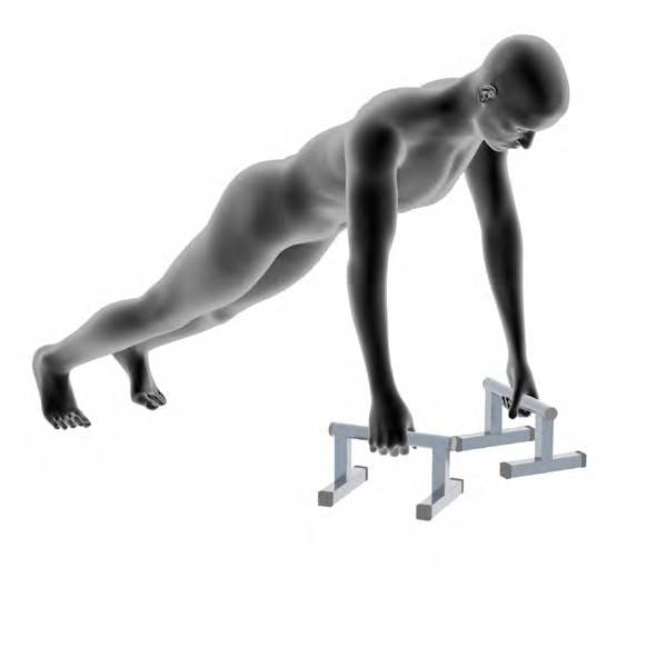 Dummy op Parallettes - Klassieke Push-ups