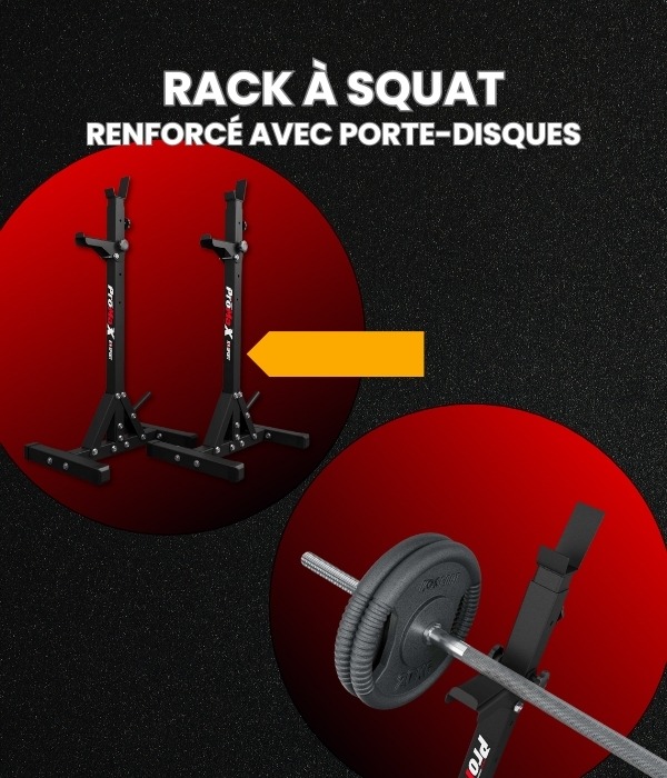 K-Sport Support Haltères Réglable Jusqu'à 180kg - Porte Barres Fitness Maison Avec Ebook Inclus